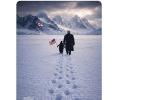 白宫发特朗普在格陵兰岛牵企鹅AI图，网友“惊呆”：格陵兰岛没有企鹅啊……